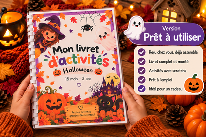 Présentation de la version prête à l’emploi du livret d’activités Halloween.