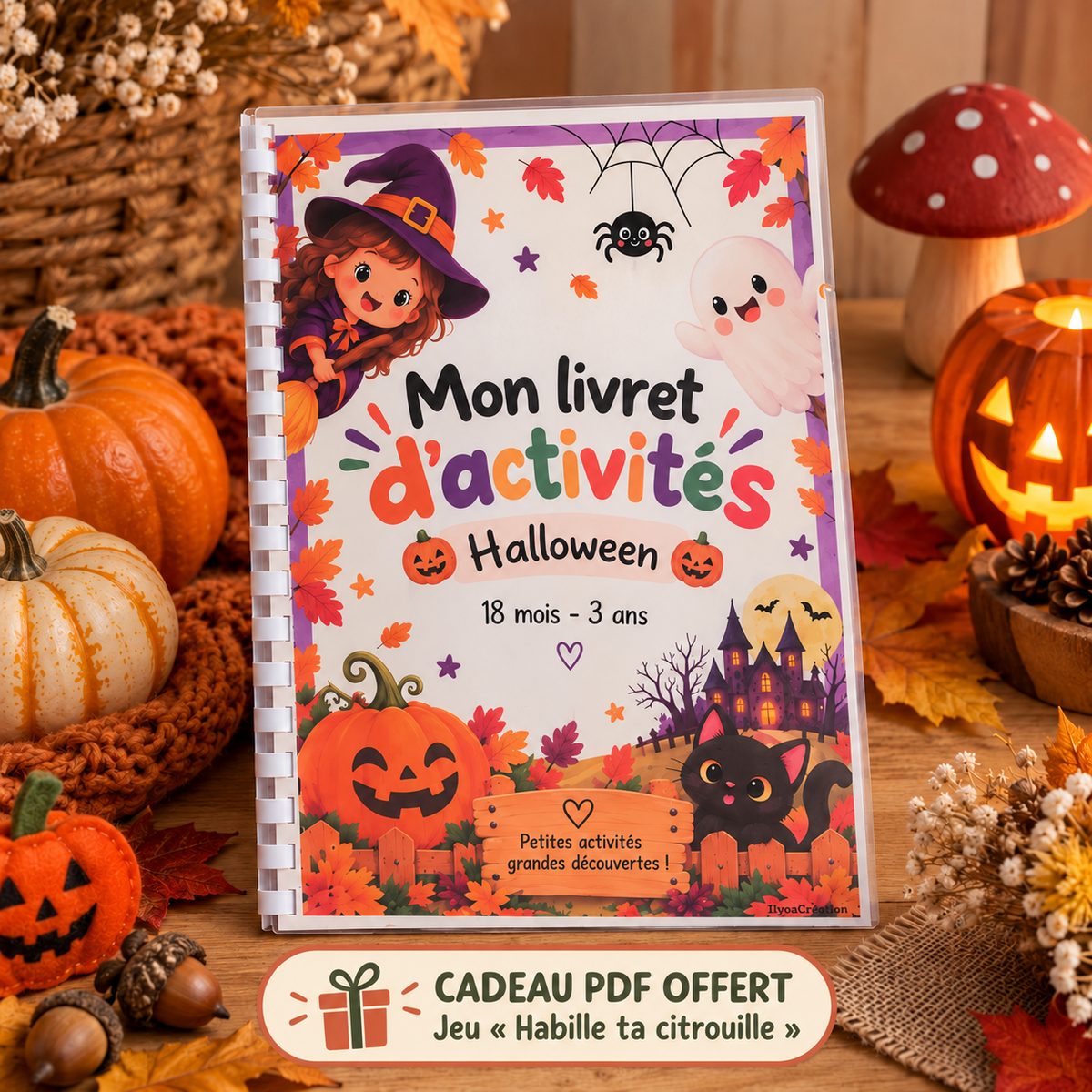 Livret d’activités Halloween ILYOA — jeu Habille ta citrouille offert en PDF